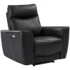 Vente-unique Set Zitbank + Fauteuil-Elektrische Relax-Driezitsbank En -Fauteuil Van Zwart Vaarsleer Damon