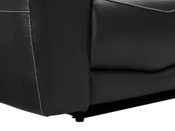Vente-unique 2En 3-Zitsbank-Elektrische Relax-Driezitsbank Van Zwart Vaarsleer Damon