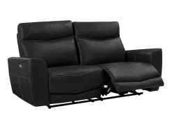 Vente-unique 2En 3-Zitsbank-Elektrische Relax-Driezitsbank Van Zwart Vaarsleer Damon