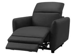 Vente-unique Relaxfauteuil-Elektrische Relaxfauteuil Cleophee Van Hoogwaardig Leer - Zwart