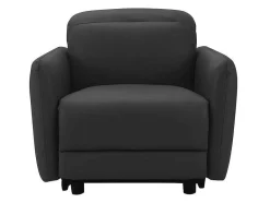 Vente-unique Relaxfauteuil-Elektrische Relaxfauteuil Cleophee Van Hoogwaardig Leer - Zwart