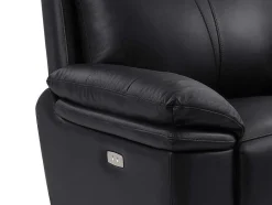 Vente-unique Relaxfauteuil-Elektrische Relax-Fauteuil Van Zwart Leer Mesola