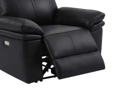 Vente-unique Relaxfauteuil-Elektrische Relax-Fauteuil Van Zwart Leer Mesola