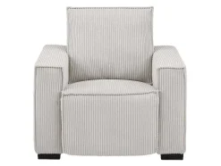 Vente-unique Relaxfauteuil-Elektrische Relaxfauteuil Van Lichtgrijs Ribfluweel Amelio