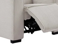 Vente-unique Relaxfauteuil-Elektrische Relaxfauteuil Van Lichtgrijs Ribfluweel Amelio
