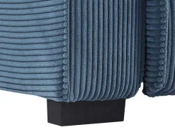 Vente-unique Relaxfauteuil-Elektrische Relaxfauteuil Met Bekleding In Blauw Ribfluweel Amelio