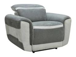 Vente-unique Relaxfauteuil-Elektrische Relaxfauteuil In Donkergrijze Stof Orietto