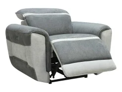 Vente-unique Relaxfauteuil-Elektrische Relaxfauteuil In Donkergrijze Stof Orietto