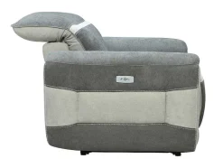 Vente-unique Relaxfauteuil-Elektrische Relaxfauteuil In Donkergrijze Stof Orietto