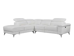 LINEA SOFA Elektrische Relaxbanken-Elektrische Relaxhoekbank Van Leer Pascaline - Ivoor - Hoek Links