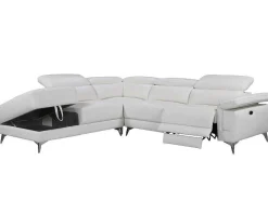 LINEA SOFA Elektrische Relaxbanken-Elektrische Relaxhoekbank Van Leer Pascaline - Ivoor - Hoek Links