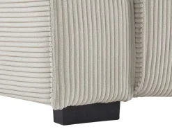 Vente-unique Zitbank-Elektrische Relaxhoekbank Met Hoek Links Van Lichtgrijs Ribfluweel Amelio