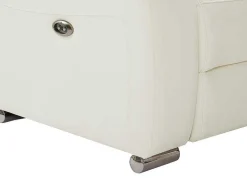 Vente-unique Aanbiedingen: Zitbank & Fauteuil-Elektrische Relaxhoekbank Met Hoek Rechts Van Wit Leer Arena Iii