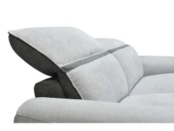 Vente-unique Elektrische Relaxbanken-Elektrische Relaxzitbank Met 3 Plaatsen In Lichtgrijze Stof Orietto