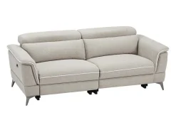 Vente-unique Elektrische Relaxbanken-Elektrische Relax-Zitbank Met 3 Plaatsen In Beige Stof Macari