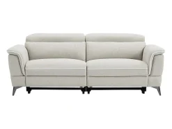 Vente-unique Elektrische Relaxbanken-Elektrische Relax-Zitbank Met 3 Plaatsen In Beige Stof Macari