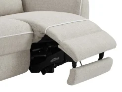 Vente-unique Elektrische Relaxbanken-Elektrische Relax-Zitbank Met 3 Plaatsen In Beige Stof Macari