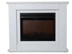 FLAMATECH Haard-Elektrische Sfeerhaard Nevado - Met Schoorsteenmantel - Leds - L100 X D27,5 X H82,5 Cm - Wit