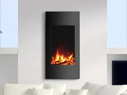 FLAMATECH Haard-Elektrische Sfeerhaard Vulcano - L41 X D13 X H81 Cm - Zwart