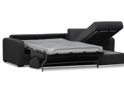 Vente-unique Slaapbank Met Matras-Express Hoekbedbank Flavien - Omkeerbare Hoek - Van Stof - Antraciet