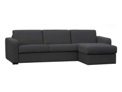 Vente-unique Slaapbank Met Matras-Express Hoekbedbank Flavien - Omkeerbare Hoek - Van Stof - Antraciet