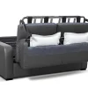 Vente-unique Slaapbank Met Matras-Express 3-Zits Bedbank Van Leer Bevis - Grijs