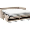 Vente-unique Speciale Modellen Zitbanken & Fauteuils-Express-Driezitsslaapbank Van Beige Stof - Bed Met Brede Latten 140 Cm - Matras 14 Cm Arcadia