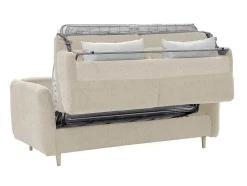 Vente-unique Speciale Modellen Zitbanken & Fauteuils-Express-Driezitsslaapbank Van Beige Stof - Bed Met Brede Latten 140 Cm - Matras 14 Cm Arcadia