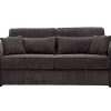 Vente-unique Slaapbank Met Matras-Express-Driezitsslaapbank Van Bruin Ribfluweel - Bed 140 Cm - Matras 18 Cm - Mondovi