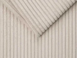 Vente-unique Slaapbank Met Matras-Express-Vierzitsslaapbank Van Beige Ribfluweel - Bed Met Brede Latten 160 Cm - Matras 22 Cm Loreto