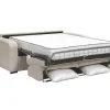 Vente-unique Slaapbank Met Matras-Express-Vierzitsslaapbank Van Beige Ribfluweel - Bed Met Brede Latten 160 Cm - Matras 18 Cm - Bevis