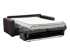 Vente-unique Slaapbank Met Matras-Express-Vierzitsslaapbank Van Bruin Ribfluweel - Bed 160 Cm - Matras 18 Cm - Mondovi