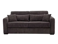 Vente-unique Slaapbank Met Matras-Express-Vierzitsslaapbank Van Bruin Ribfluweel - Bed 160 Cm - Matras 18 Cm - Mondovi
