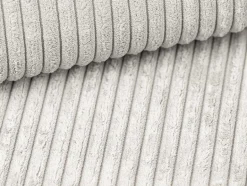 Vente-unique Slaapbank Met Matras-Express-Vierzitsslaapbank Van Beige Ribfluweel - Bed Met Brede Latten 160 Cm - Matras 14 Cm - Mondovi