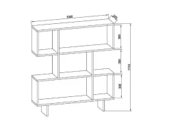 EPIKASA Boekenkast & Vitrine-Fabiola Boekenkast, Wit, 100X22X111 Cm,