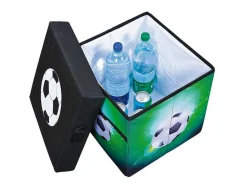 Vente-unique Opbergaccessoire-Fabo Opbergdozen Koeltas, Kruk, Draagriem, Zwart, Wit, Groen.