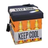 Vente-unique Opbergaccessoire-Fabo Opbergdozen Koeltas, Kruk, Draagriem, Zwart, Wit, Oranje.