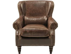 LINEA SOFA Fauteuil Leer-Fauteuil 100% Leer Edouard - Bruin