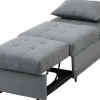 Vente-unique Uitklapbare Fauteuil-Fauteuil Aanpasbaar Van Stof Lesna - Grijs