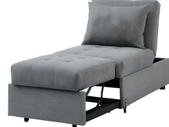 Vente-unique Uitklapbare Fauteuil-Fauteuil Aanpasbaar Van Stof Lesna - Grijs