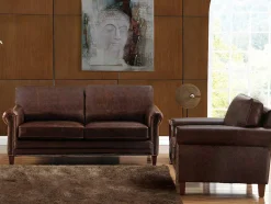 LINEA SOFA Fauteuil Leer-Fauteuil Cassandra Van Lived-In Leer - Bruin