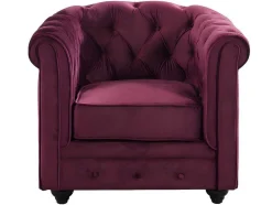 Vente-unique Fauteuil Stof-Fauteuil Chesterfield - Fluweel Paars