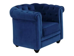Vente-unique Fauteuil Stof-Fauteuil Chesterfield - Fluweel - Koningsblauw