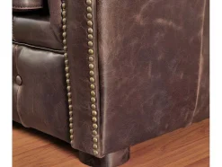 Vente-unique Fauteuil Leer-Fauteuil Chesterfield Clotaire Van 100% Leer Met Lived-In Aspect