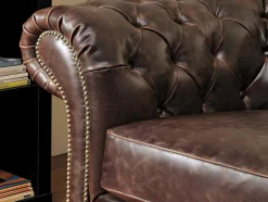 Vente-unique Fauteuil Leer-Fauteuil Chesterfield Clotaire Van 100% Leer Met Lived-In Aspect