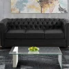 Vente-unique Fauteuil Kunstleer-Fauteuil Chesterfield Van Kunstleer - Zwart