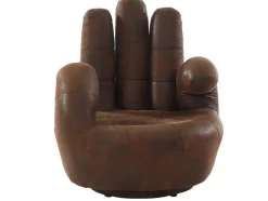 Vente-unique Handstoel-Fauteuil Draaibaar Catchy Van Microvezel Met Verouderd Effect