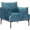 Vente-unique Fauteuil Stof Fluweel / Suedine-Fauteuil Eendenblauw Fluweel Joel