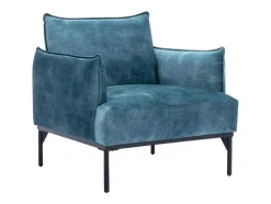 Vente-unique Fauteuil Stof Fluweel / Suedine-Fauteuil Eendenblauw Fluweel Joel