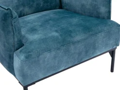 Vente-unique Fauteuil Stof Fluweel / Suedine-Fauteuil Eendenblauw Fluweel Joel